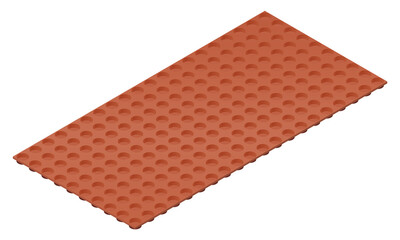 Isometric vector illustration profiled waterproofing membrane isolated on white background. Membrane for protect the waterproofing layer and to provide wall drainage vector icon in flat cartoon style.