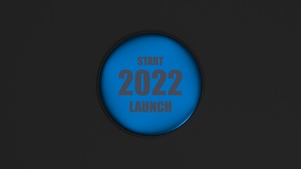 3d rendering of happy New Year 2022 design