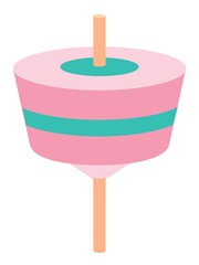 ピンクの独楽のイラスト