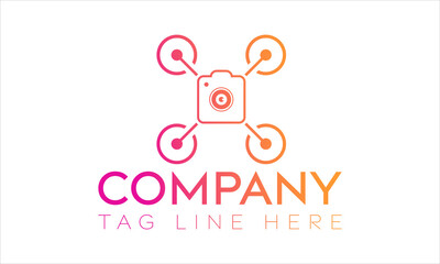 Drone with action camera logo design 