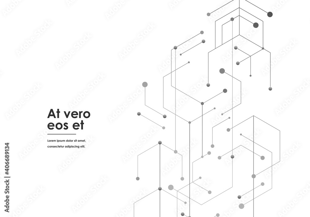 Poster Abstract hexagon technology connect for concept design. Abstract geometric background. Digital technology backdrop. Digital science technology concept. Business abstract presentation