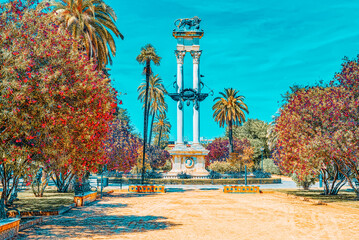 Fototapeta premium Beautiful park in the center of Seville - Prado de San Sebastian