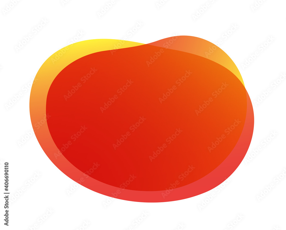 Poster splash text frame or geometric blob shape background element in fluid liquid style modern design vec