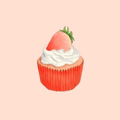 cupcake with strawberry