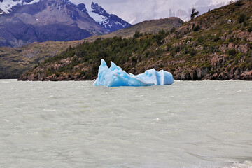 Iceberg on Lago Gray, Torres del Paine National Park, Patagonia, Chile