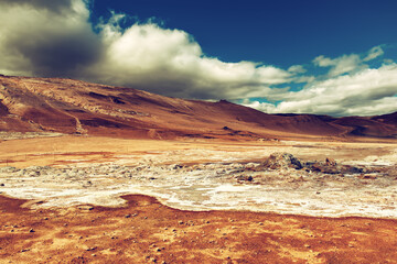 Geothermal area Hverir, Iceland.