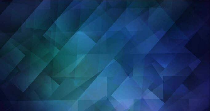 4K looping dark blue, green video footage with rhombus. Shining colorful animation with rectangle shapes. Movie for a cell phone. 4096 x 2160, 30 fps.