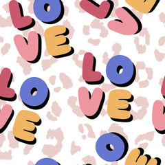 Love seamless pattern, repeatable valetine background, retro love surface pattern, valentines day