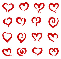 Set of vector hearts stock illustration