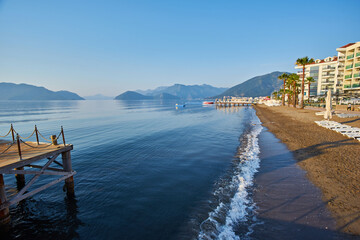 Obraz premium View over the beach of Marmaris