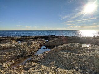 Plage de sainte croix la couronne Martigues mer méditerranée ensuès la redonne, la côte bleu littoral français vague tropical vacance et rocher illuminati marseille, bouche du rhône