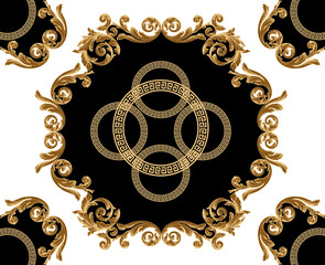 modern baroquewith greek design seamless pattern