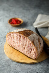 Rustic homemade bread with berries