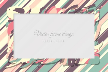 Fototapeta premium Multicolor Abstract art wave background frame. flow illustration