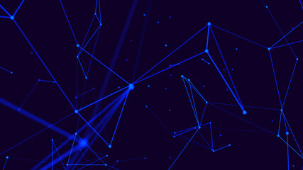 Abstract background of plexus lines. Network of lines. Connections. Technology background. 3d rendering. © Mykhailo