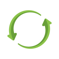 Round rotation arrow icon. Two arrow circle isolated. Recycle symbol. Vector illustration.