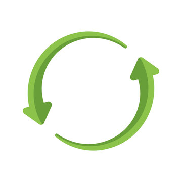 Round rotation arrow icon. Two arrow circle isolated. Recycle symbol. Vector illustration.