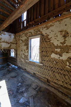 house mazanka in the village of Chernobyl zone