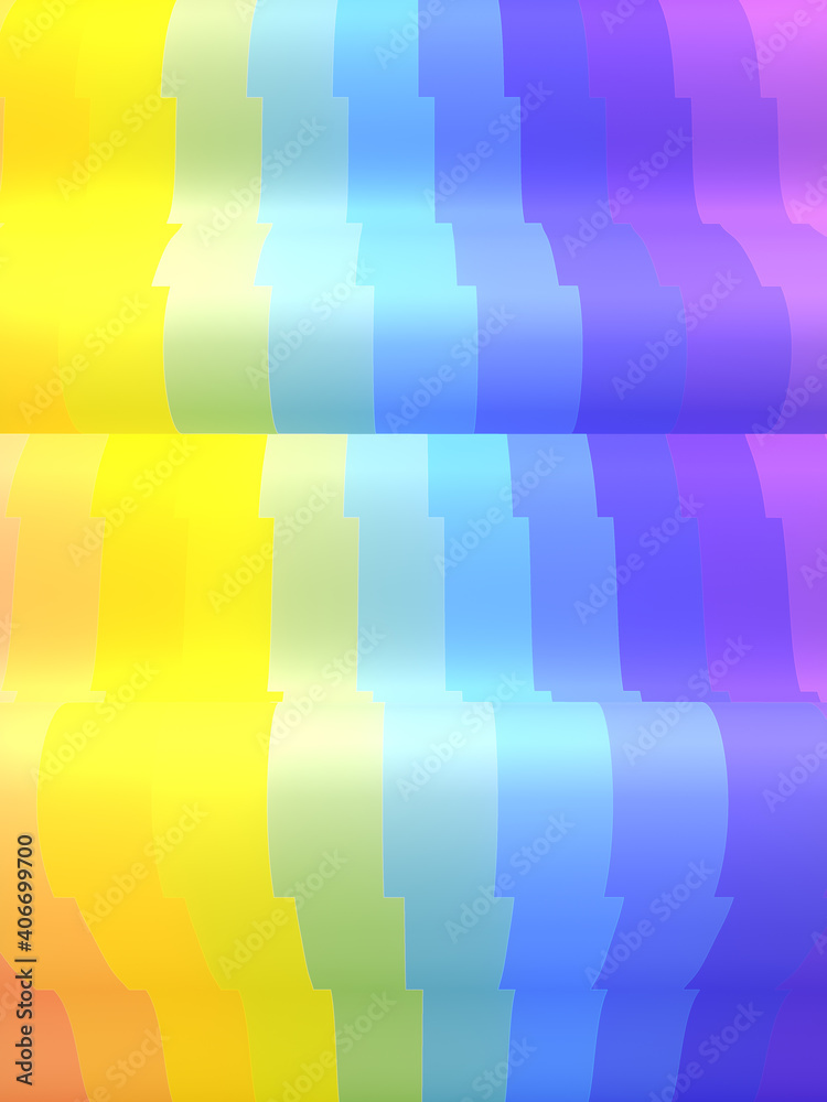 Poster wavy abstract background with colorful stripes. modern geometric fluid art. 3d rendering illustratio
