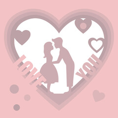 valentine's day card with couple of lovers