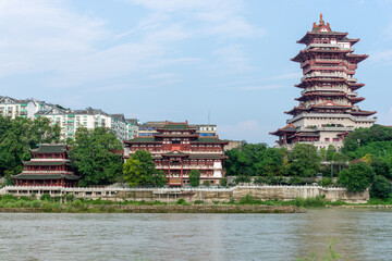 Famous four ancient temples in China: Bishui Temple in Mianyang