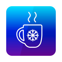 Christmas hot coffee in cup vector icon