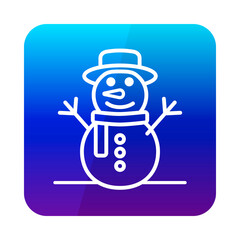 Christmas snowman vector icon. Winter sign