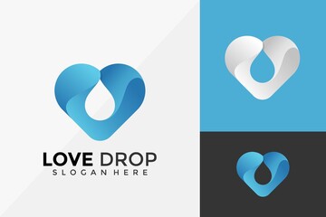 Nature Love Drop Logo Design, Modern Logo Designs Vector Illustration Template