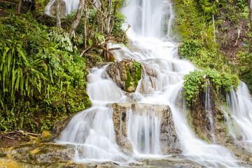 Fototapeta premium The beautiful waterfall atmosphere in forest