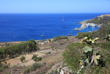 Fototapeta na wymiar View to Mgarr Harbor on Gozo. Malta