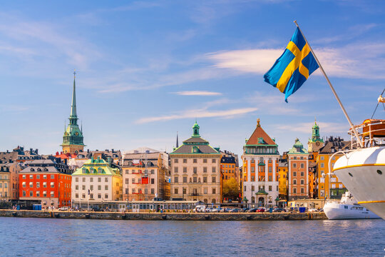 Stockholm old town city skyline, cityscape of Sweden