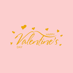 Happy Valentines Day typography poster with handwritten calligraphy text. Vector Illustration. EPS10