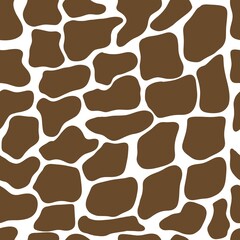 Giraffe seamless pattern. Wild animal print. Vector cow skin illusration. Repeating brown splash