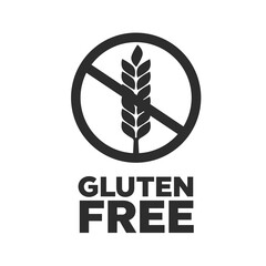 wheat gluten free grain vector icon. 100 Gluten Free sticker for food