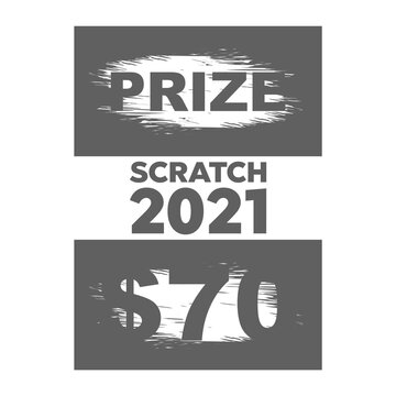 Scratch card elements. Lottery scratch and win game card background.