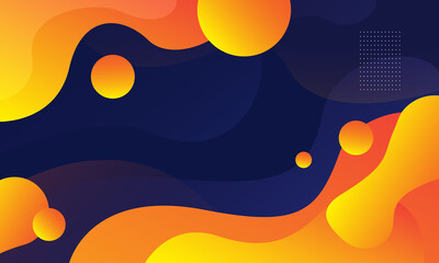 Liquid color background design. Fluid gradient shapes composition. Orange fluid shapes composition with trendy gradients. Vector illustration
