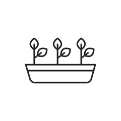 Potted plants color line icon. Pictogram for web page, mobile app, promo.