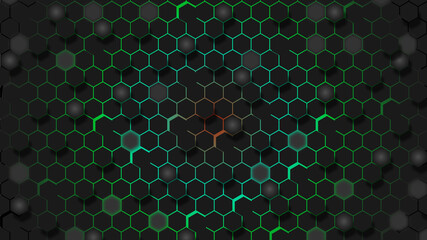 3D colored hexagons HD background