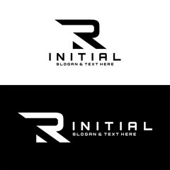 letters R logo design vector