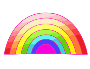 Rainbow drawing for children, color simple illustration, seven colors.