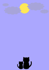 満月の夜に黒猫と