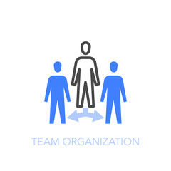 Team organization symbol with employees in hierarchy structure. Easy to use for your website or presentation.
