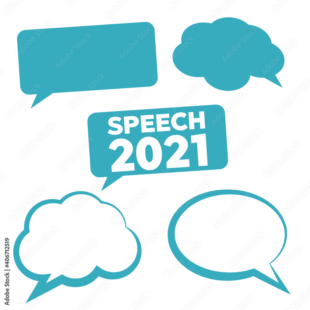 Canvas Prints bubbles speech doodle set. stickers of speech bubbles vector