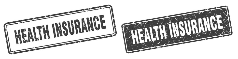 health insurance stamp set. health insurance square grunge sign