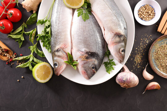 raw fish and fresh ingredient