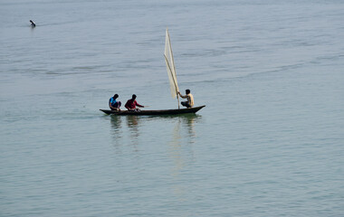 Naklejka premium fishing in the sea