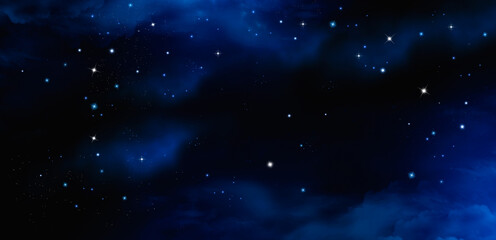 Fototapeta na wymiar Starry night sky with stars and nebula