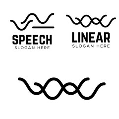 Water wave Logo Template. Wave sound speech logo
