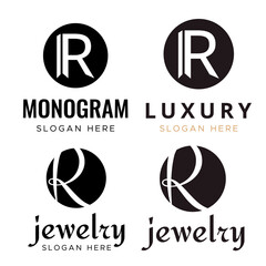 Fototapeta premium Premium letter R logo design. Luxury R logo vector monogram.