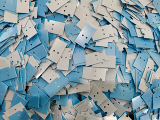 abstract background with blue and white plastic squares